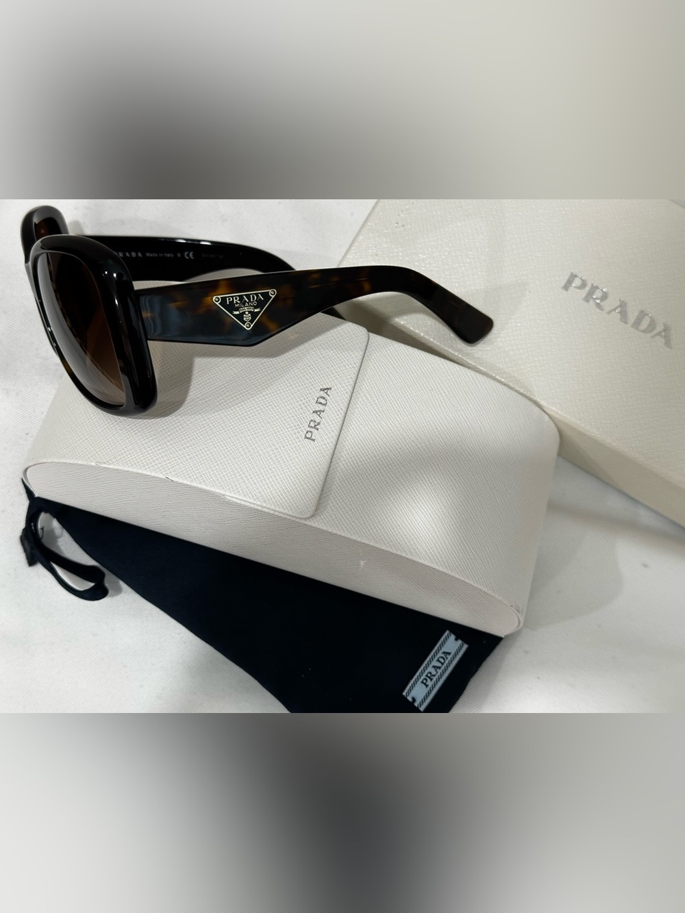 AUTHENTIC PRADA HERITAGE POLARIZED SUNGLASSES. HAVANA BROWN. WORN ONCE!! - Picture 6 of 15